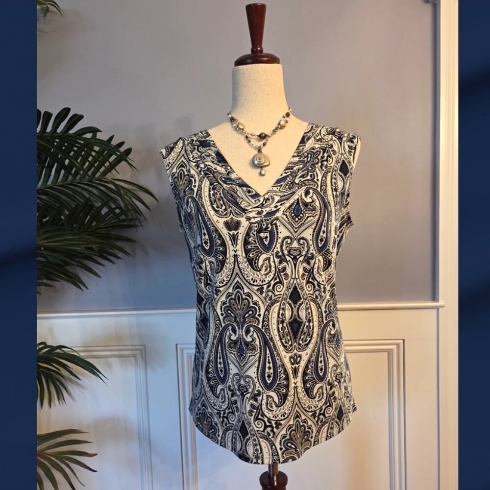 White House Black Market V Neck Blouse